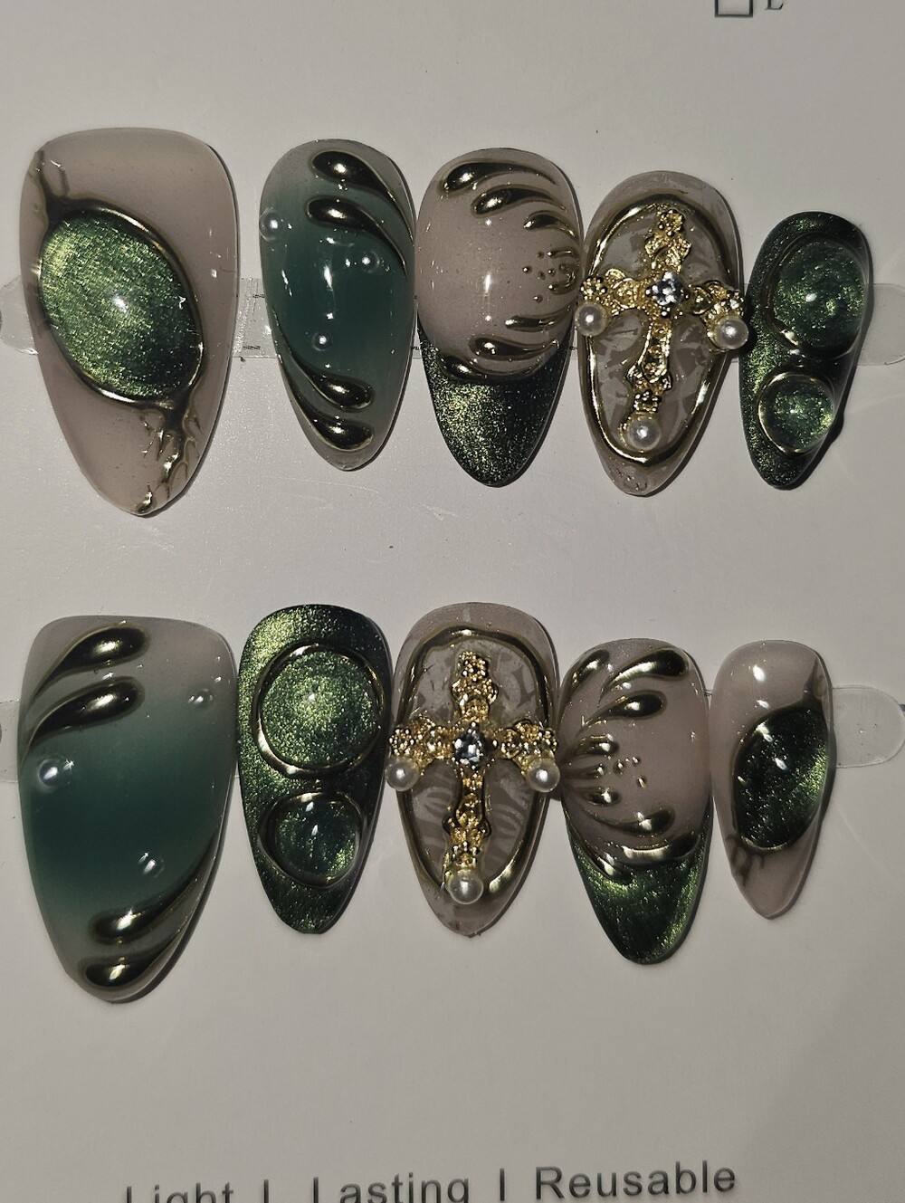 Handmade & Ready-to-Wear Luxury Press On Nails, Set Of 10 ✨